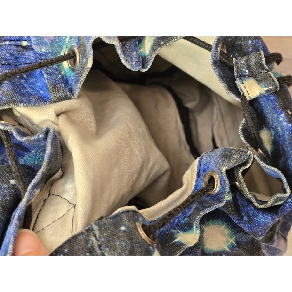 Victoria's Secret PINK Galaxy Print Canvas Backpack Rucksack Blue Cosmic Bag - Picture 4 of 4